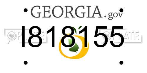 I818155 Georgia License Plate