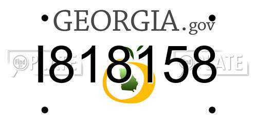 I818158 Georgia License Plate