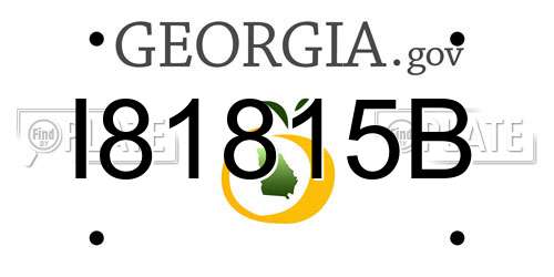 I81815B Georgia License Plate