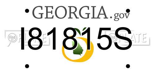 I81815S Georgia License Plate