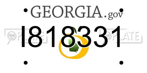 I818331 Georgia License Plate