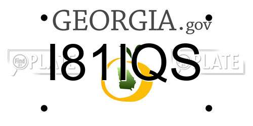 I81IQS Georgia License Plate