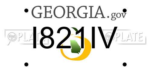 I821IV Georgia License Plate