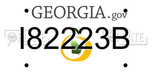 I82223B Georgia License Plate