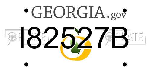 I82527B Georgia License Plate
