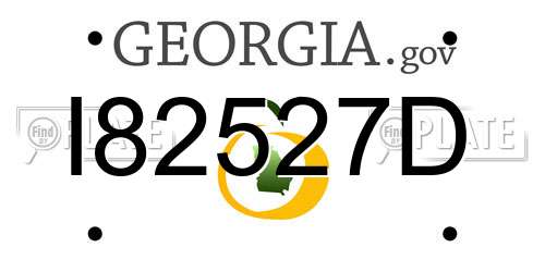 I82527D Georgia License Plate