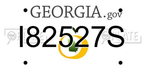 I82527S Georgia License Plate