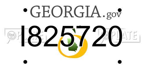 I825720 Georgia License Plate