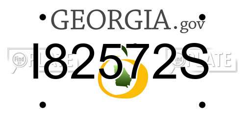 I82572S Georgia License Plate