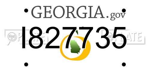 I827735 Georgia License Plate