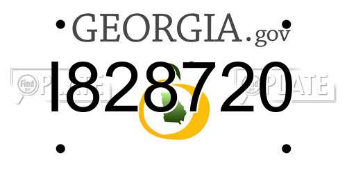 I828720 Georgia License Plate