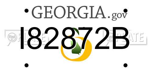 I82872B Georgia License Plate