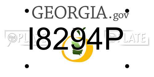 I8294P Georgia License Plate