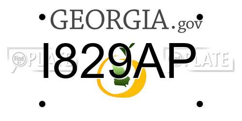 I829AP Georgia License Plate
