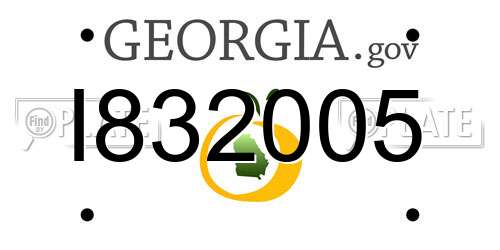 I832005 Georgia License Plate