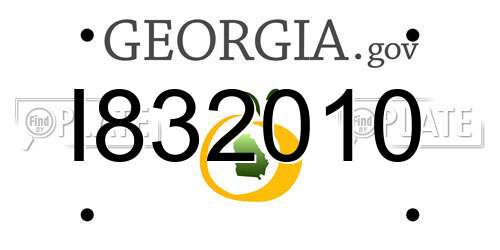 I832010 Georgia License Plate