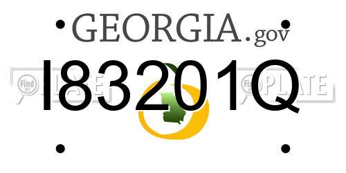 I83201Q Georgia License Plate