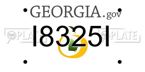 I8325I Georgia License Plate