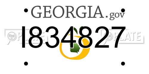 I834827 Georgia License Plate