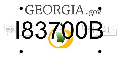 I83700B Georgia License Plate