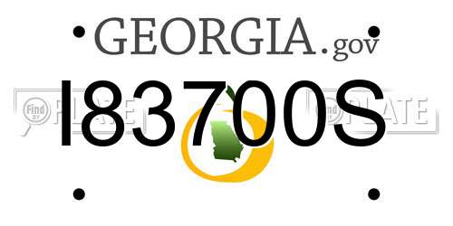 I83700S Georgia License Plate