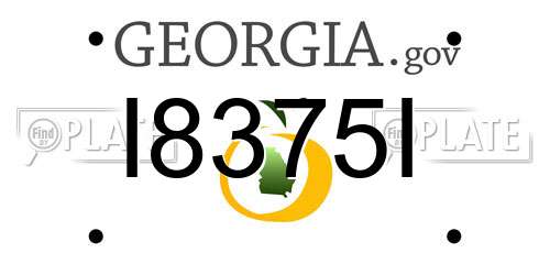 I8375I Georgia License Plate