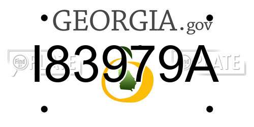 I83979A Georgia License Plate