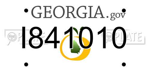 I841010 Georgia License Plate