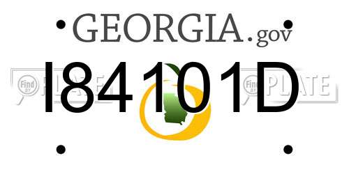 I84101D Georgia License Plate
