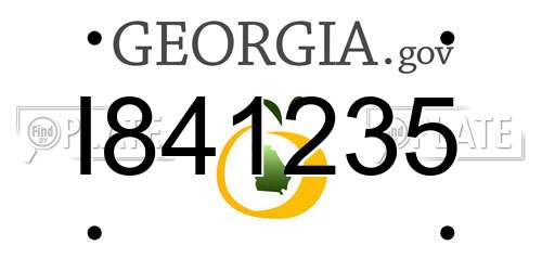 I841235 Georgia License Plate