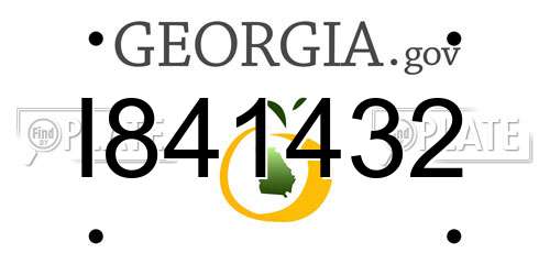 I841432 Georgia License Plate