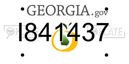 I841437 Georgia License Plate