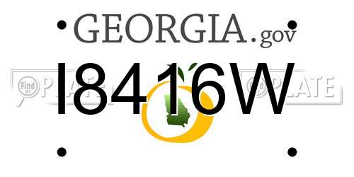 I8416W Georgia License Plate