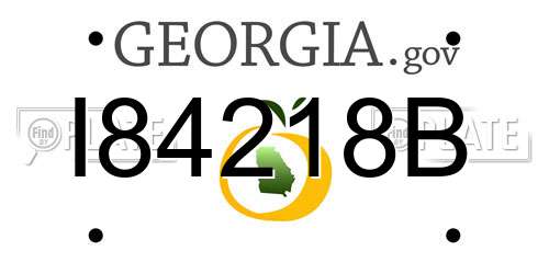 I84218B Georgia License Plate