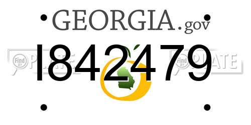 I842479 Georgia License Plate
