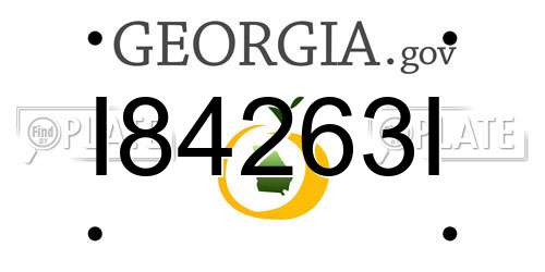 I84263I Georgia License Plate