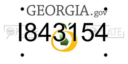 I843154 Georgia License Plate