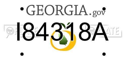 I84318A Georgia License Plate