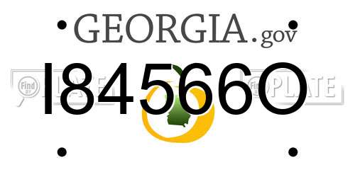 I84566O Georgia License Plate