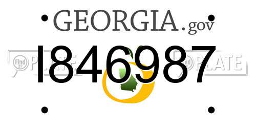 I846987 Georgia License Plate