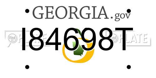 I84698T Georgia License Plate