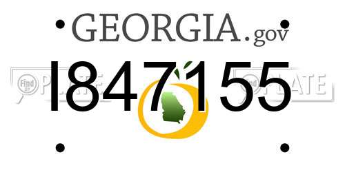 I847155 Georgia License Plate