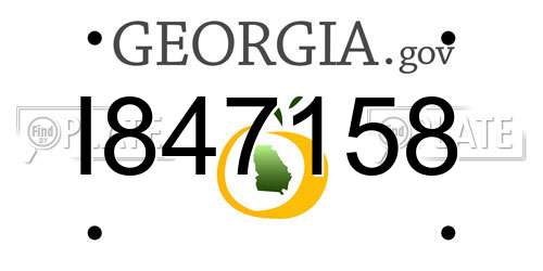 I847158 Georgia License Plate