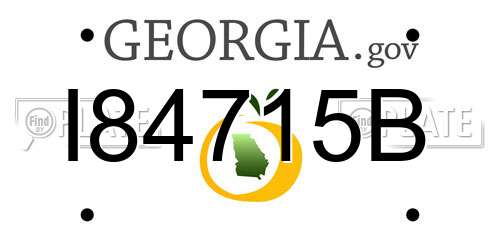 I84715B Georgia License Plate
