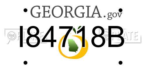I84718B Georgia License Plate