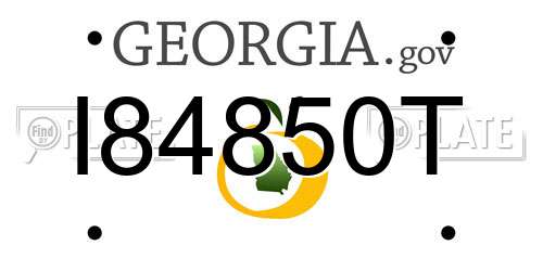 I84850T Georgia License Plate