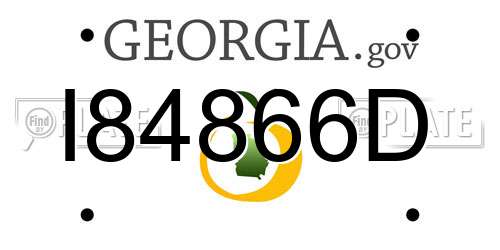 I84866D Georgia License Plate
