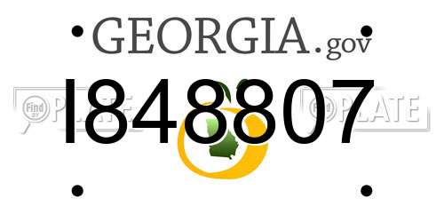 I848807 Georgia License Plate