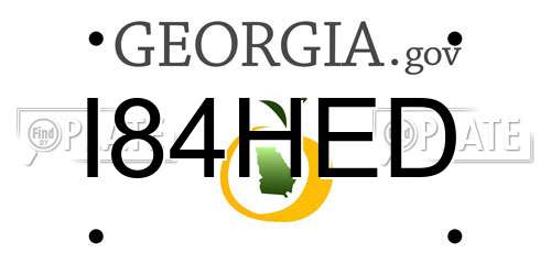 I84HED Georgia License Plate