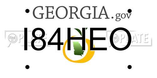 I84HEO Georgia License Plate